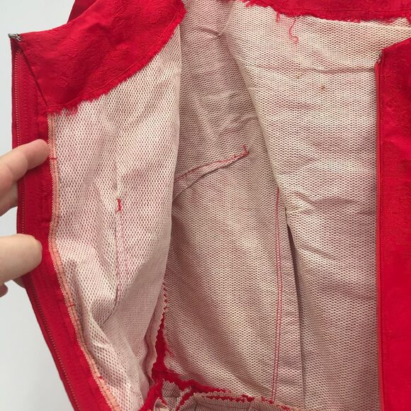 Vintage Wiggle Dress Homemade Vintage Red VLV Small Pin Up Rockabilly - Picture 6 of 6